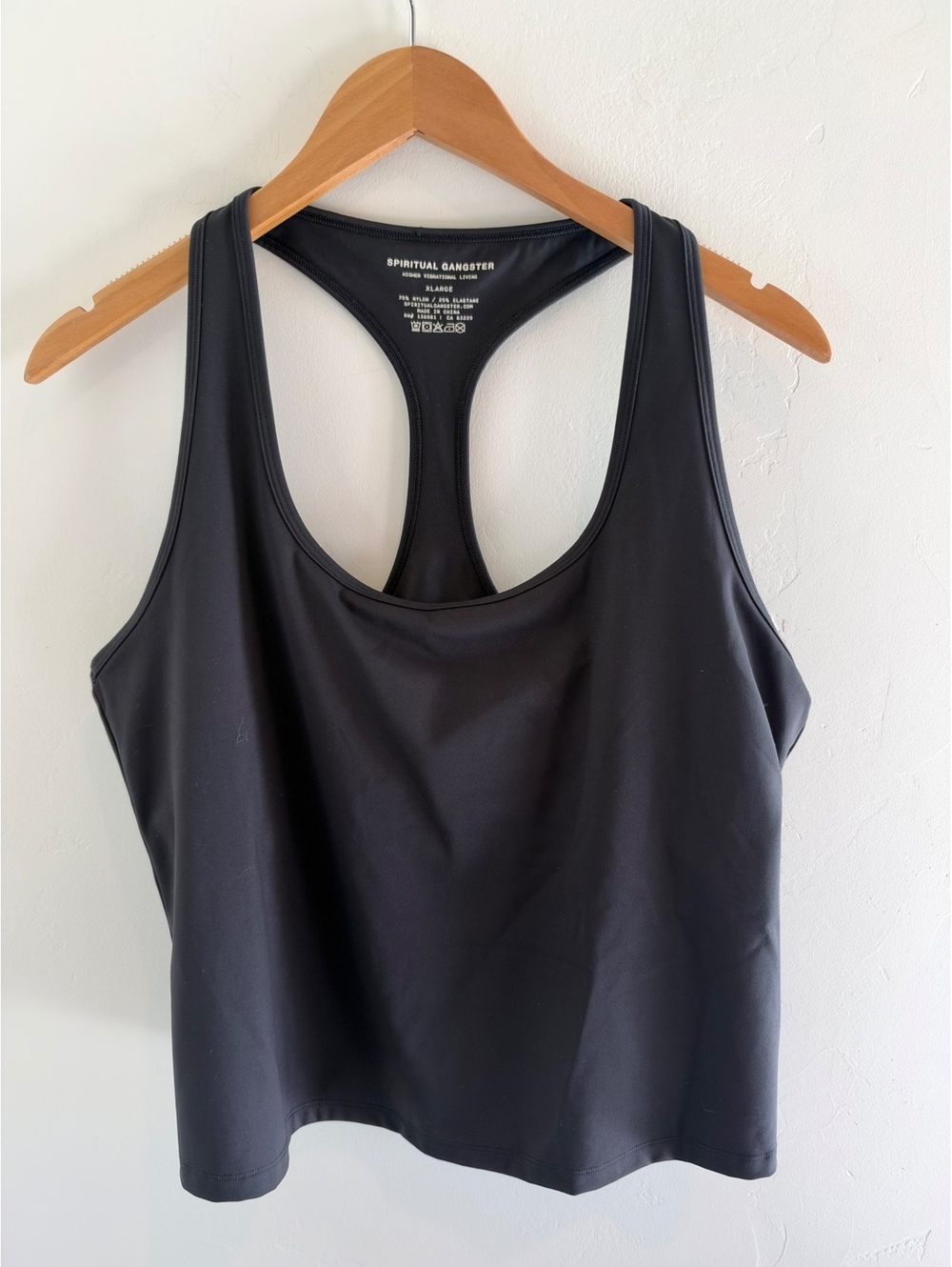 Spiritual Gangster Black Racerback Performance Tank Top Large